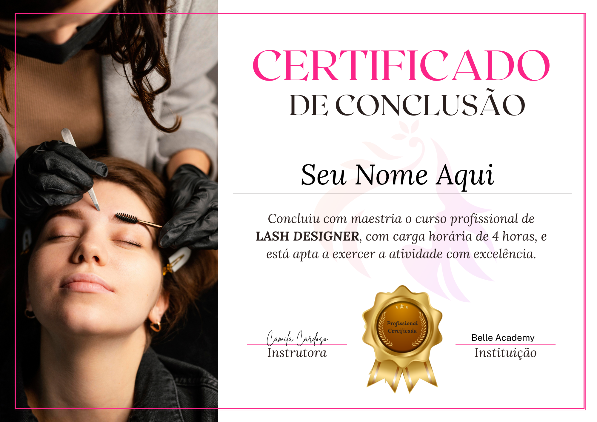 White and Gold Marble Modern Completion Certificate